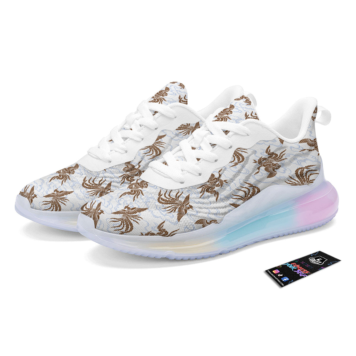 Phoenix Brown Print Pattern Running Sneakers-grizzshop