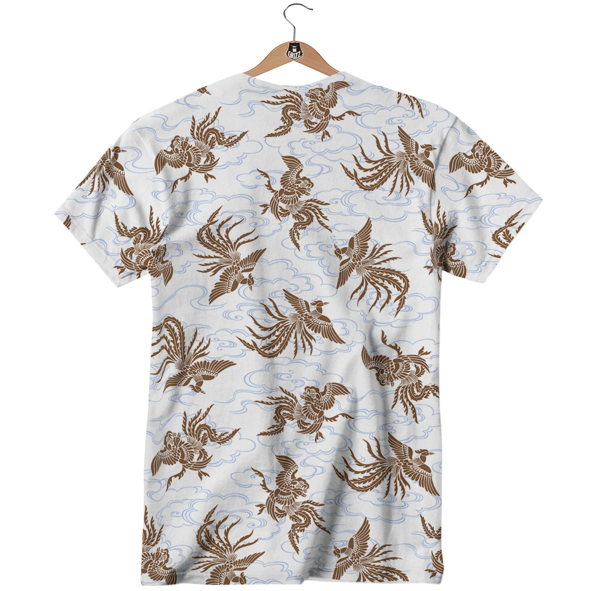 Phoenix Brown Print Pattern T-Shirt-grizzshop