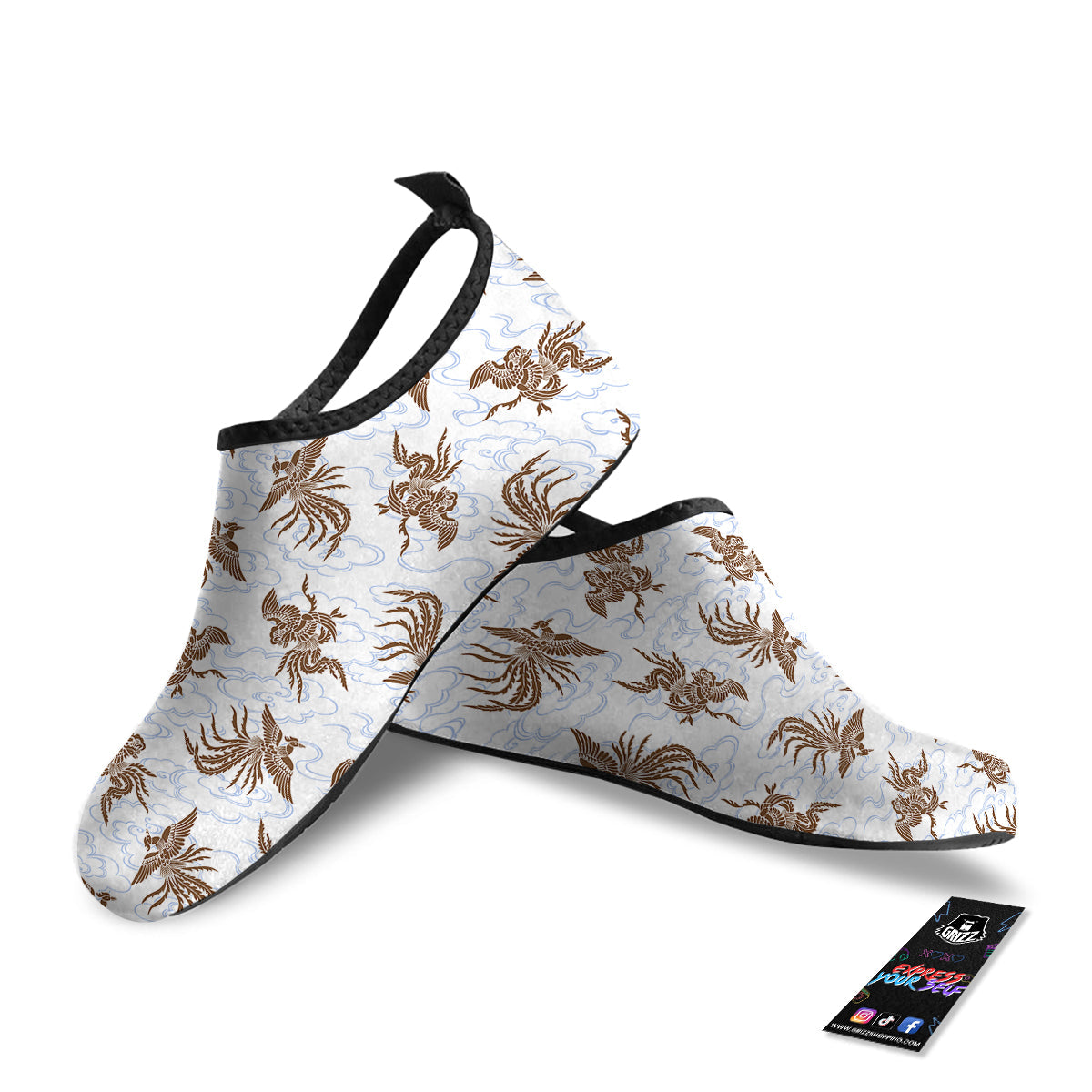 Phoenix Brown Print Pattern Water Shoes-grizzshop