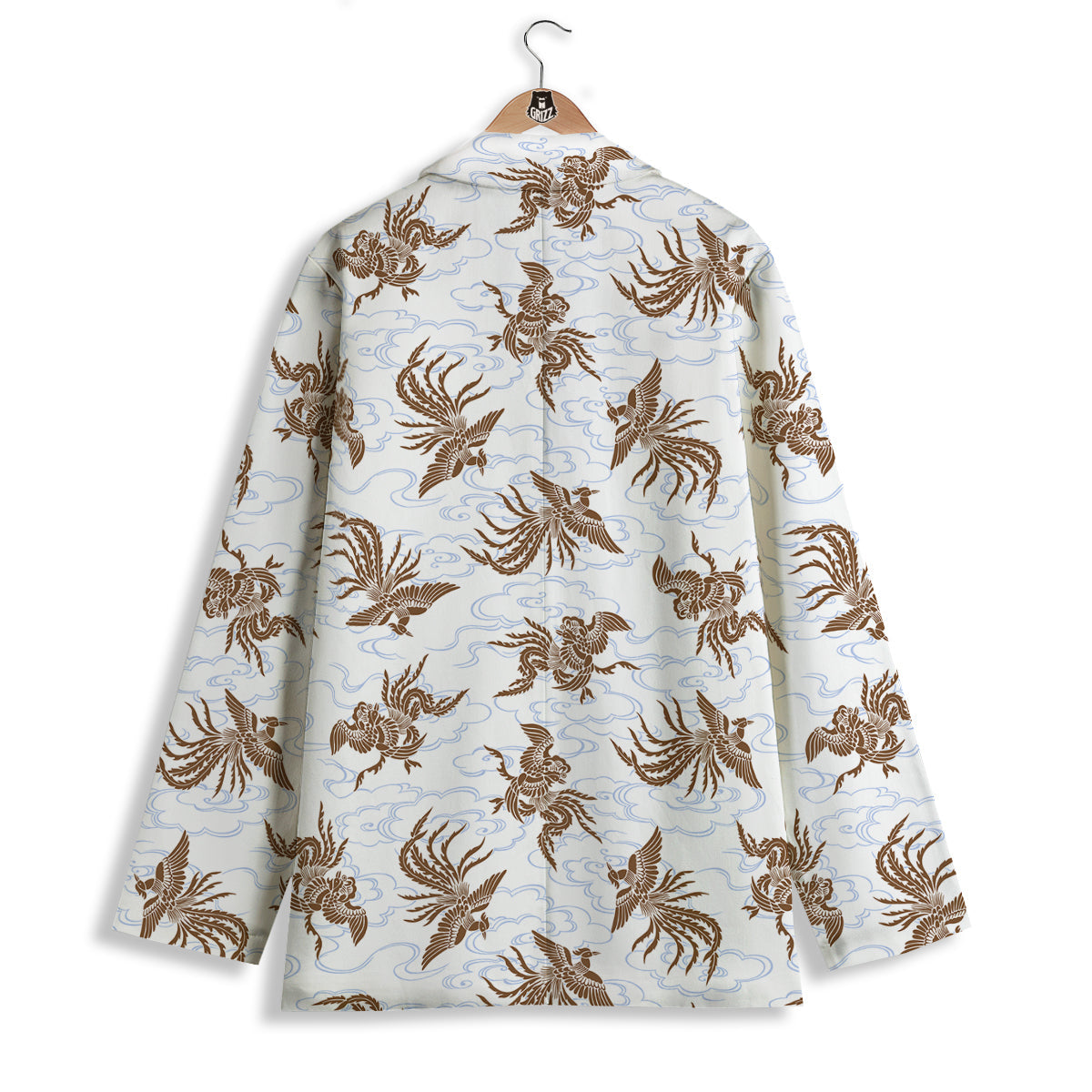 Phoenix Brown Print Pattern Women's Blazer-grizzshop