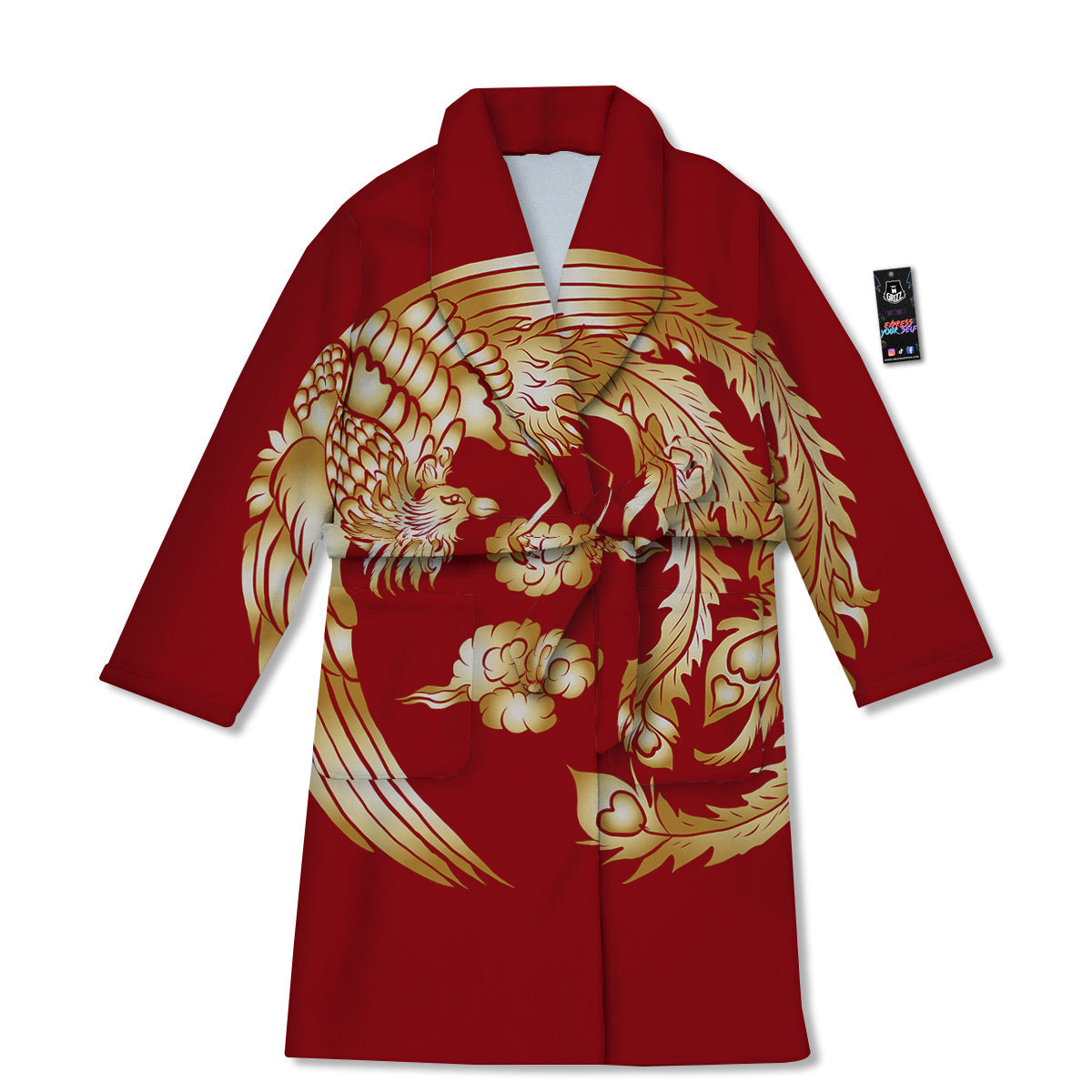 Phoenix Chinese Print Bathrobe-grizzshop