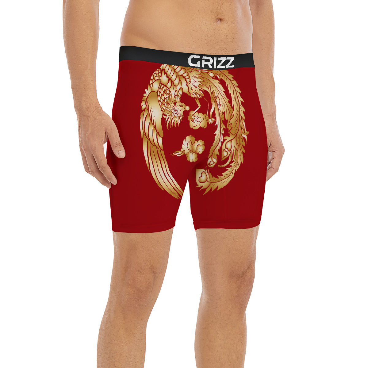 Phoenix Chinese Print Boxer Briefs-grizzshop