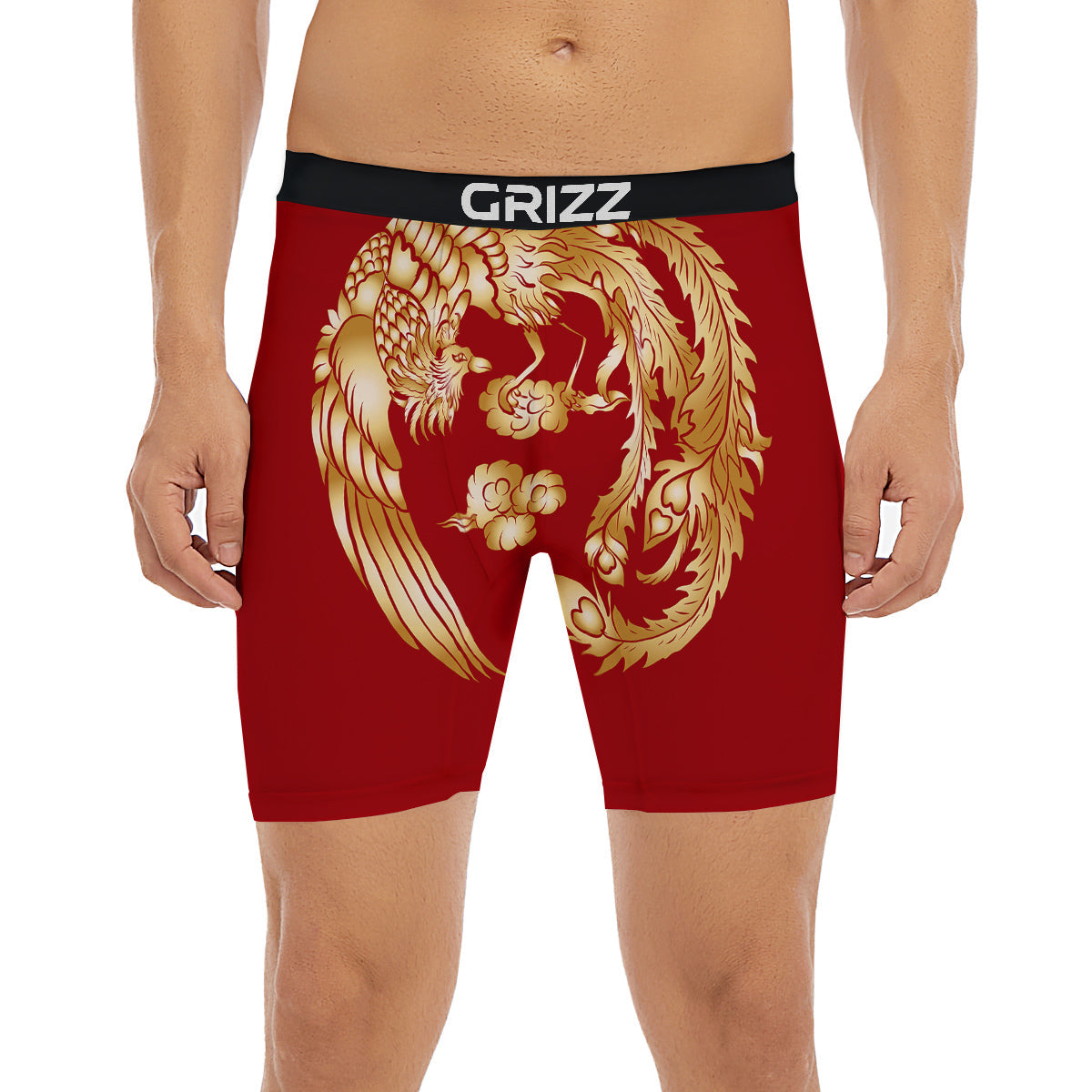 Phoenix Chinese Print Boxer Briefs-grizzshop