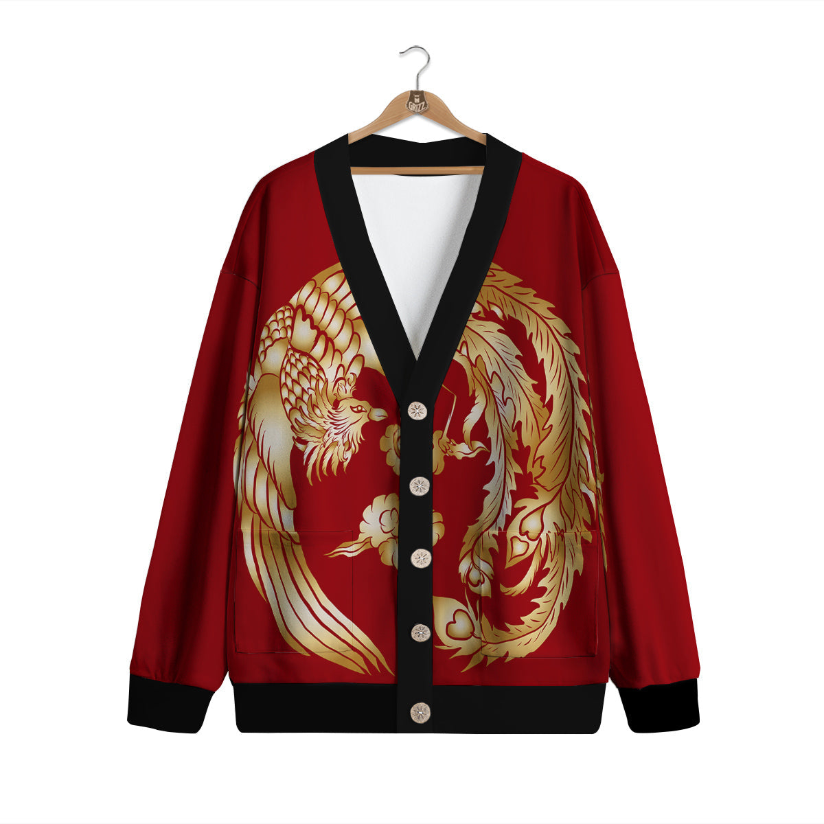 Phoenix Chinese Print Cardigan-grizzshop
