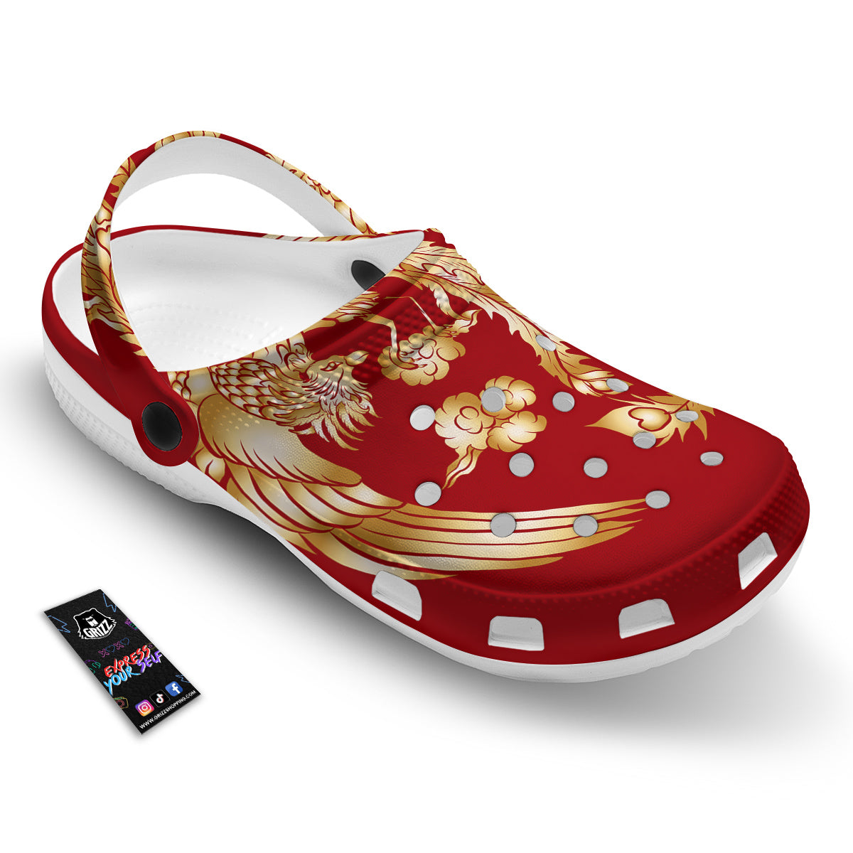 Phoenix Chinese Print Clog-grizzshop