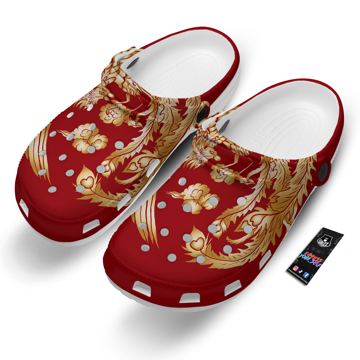 Phoenix Chinese Print Clog-grizzshop