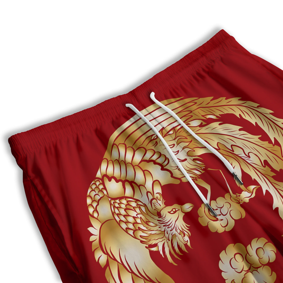 Phoenix Chinese Print Men's Athletic Shorts