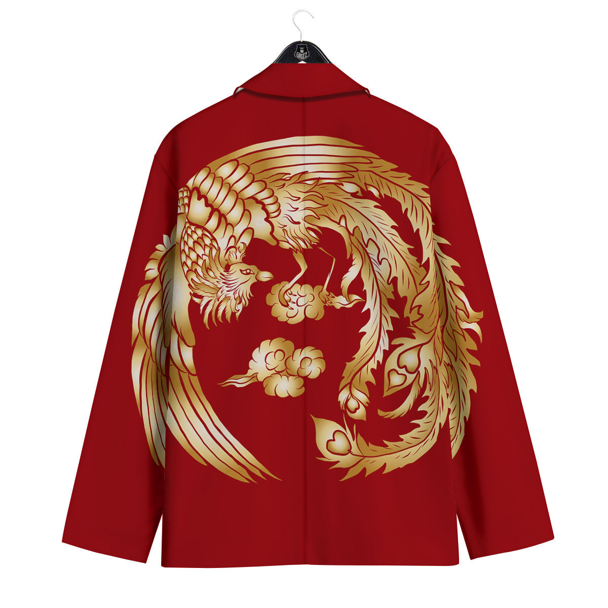 Phoenix Chinese Print Men's Sport Coat-grizzshop