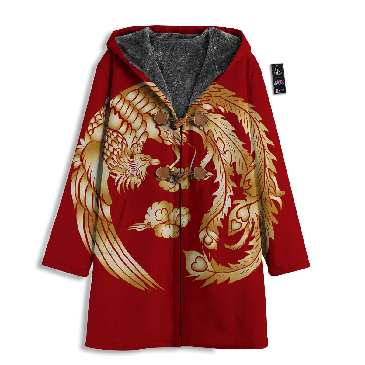 Phoenix Chinese Print Men's Windbreaker Jacket-grizzshop