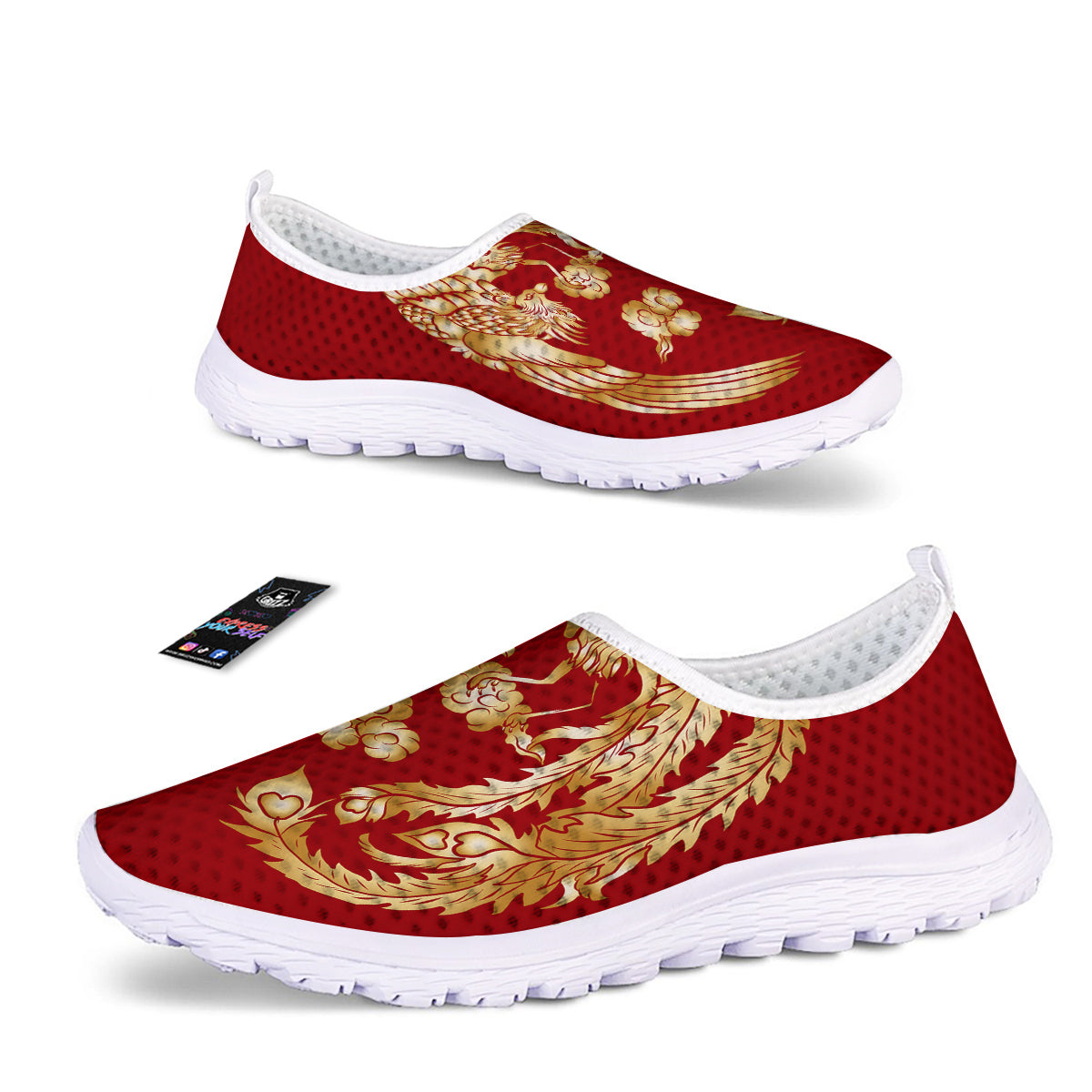 Phoenix Chinese Print Nurse Shoes-grizzshop