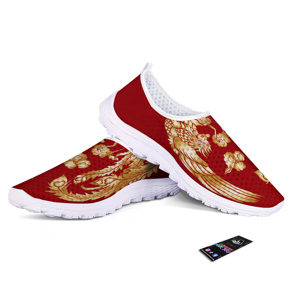 Phoenix Chinese Print Nurse Shoes-grizzshop