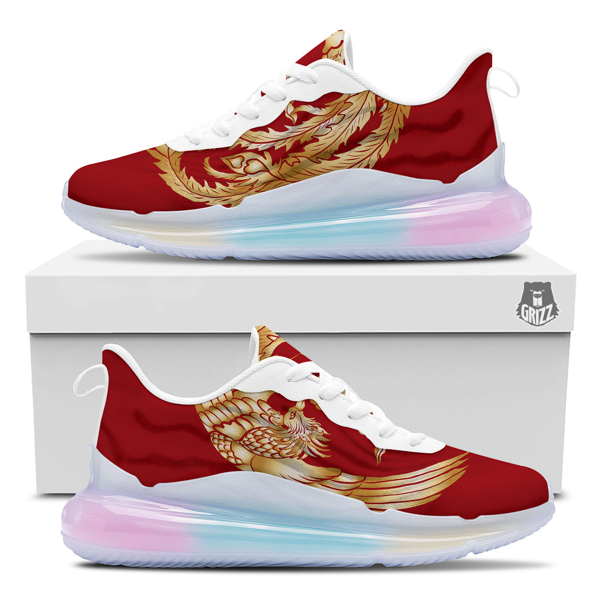 Phoenix Chinese Print Running Sneakers-grizzshop