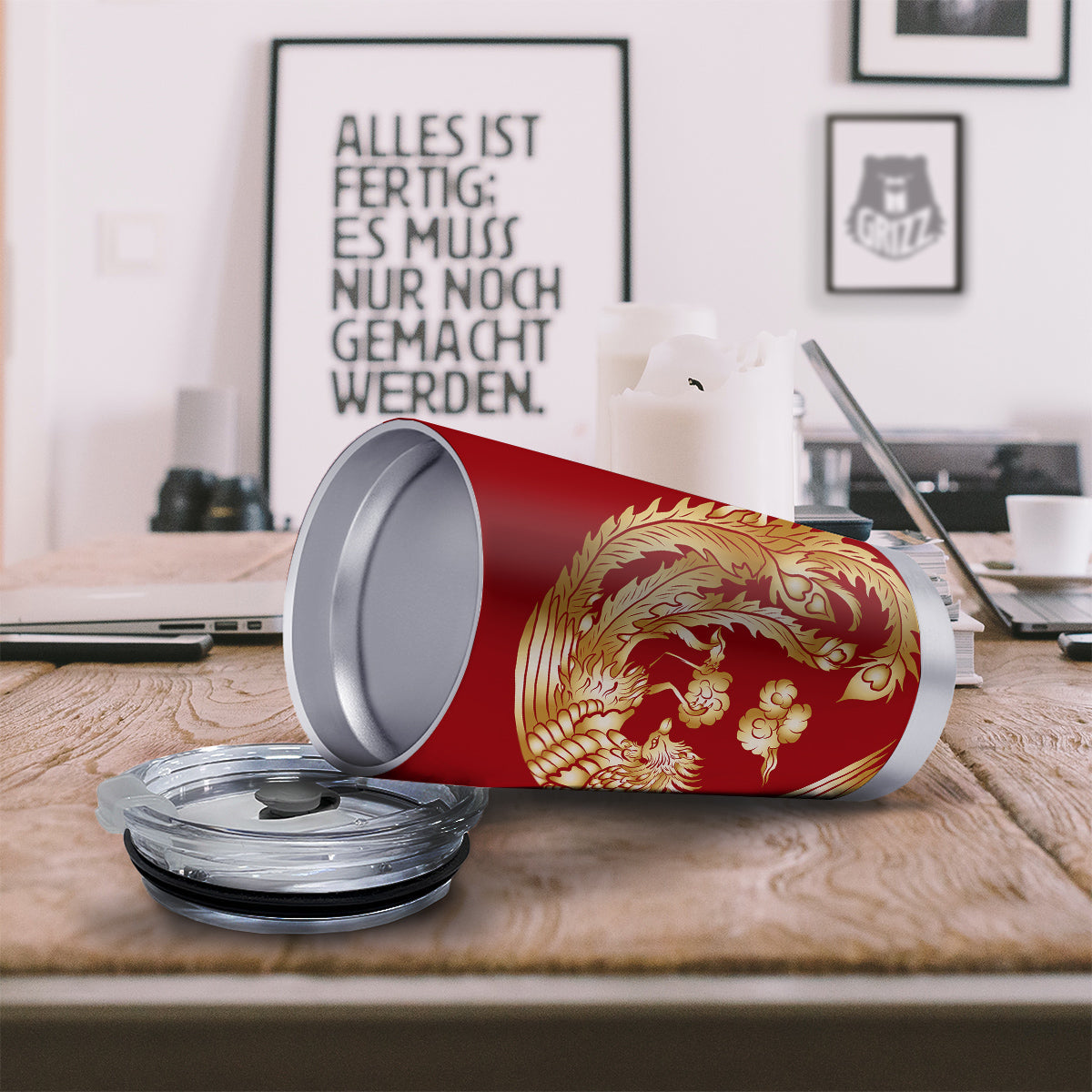 Phoenix Chinese Print Tumbler-grizzshop