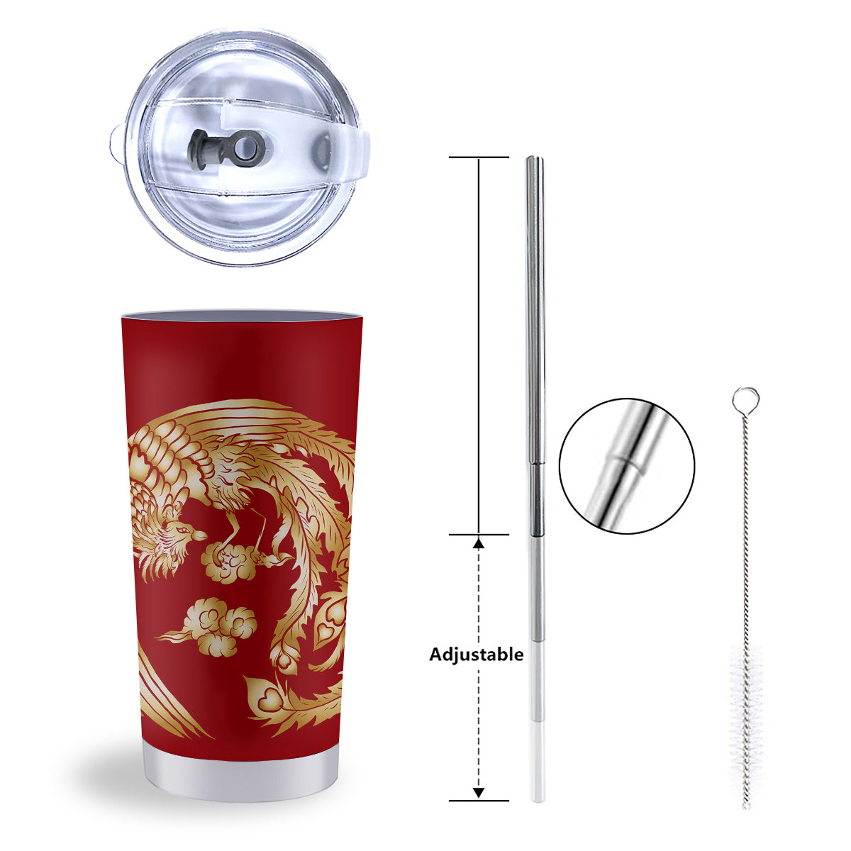 Phoenix Chinese Print Tumbler-grizzshop