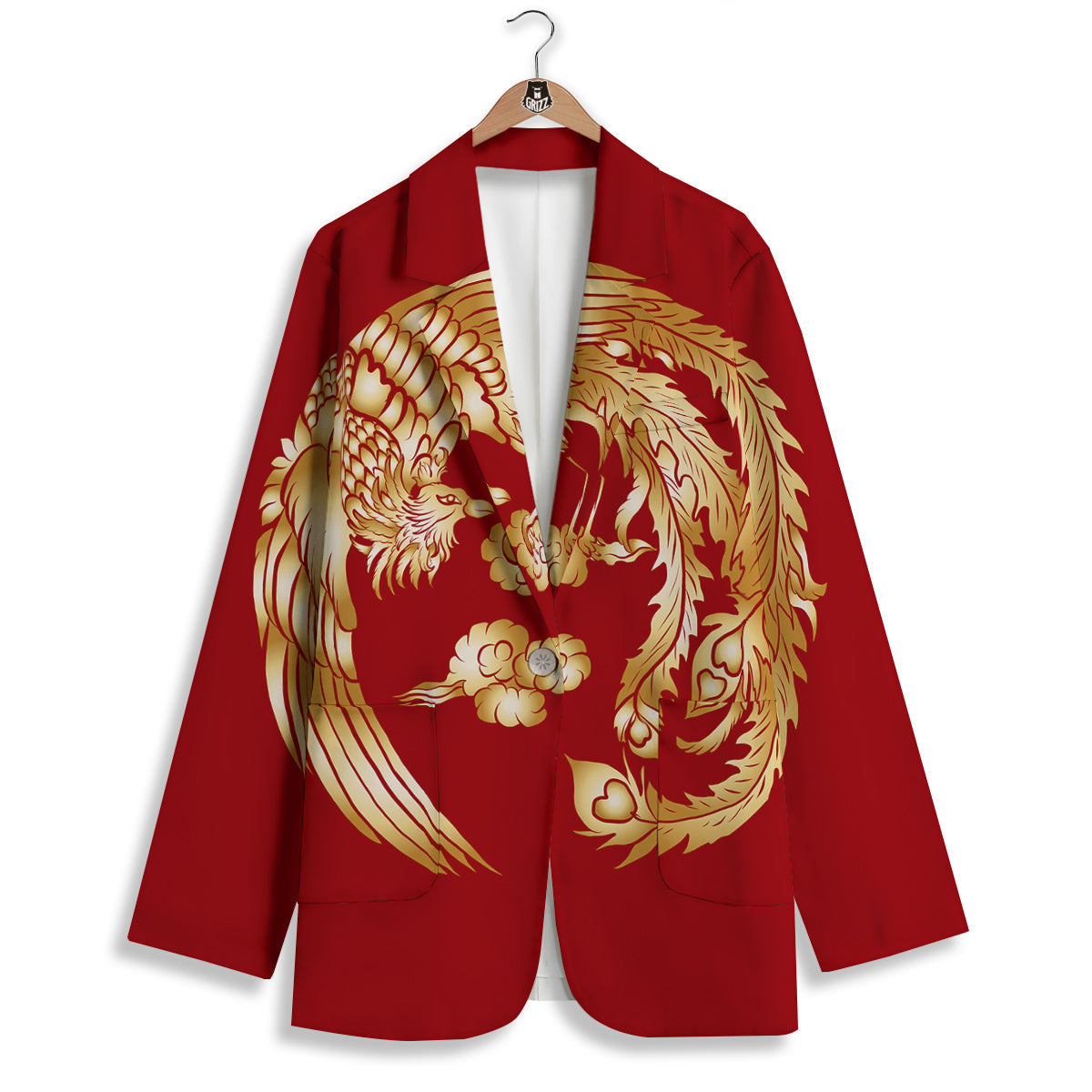 Phoenix Chinese Print Women's Blazer-grizzshop