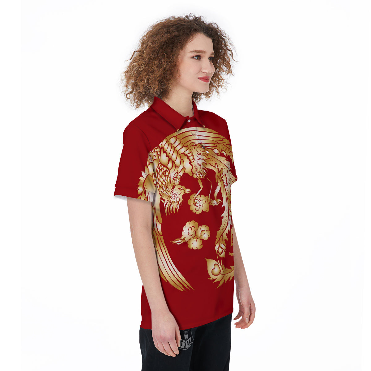 Phoenix Chinese Print Women's Golf Shirts-grizzshop