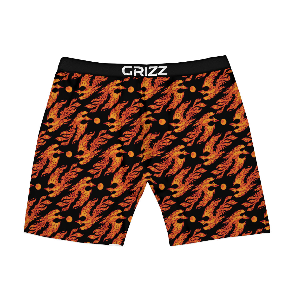 Phoenix Fire On Black Print Pattern Boxer Briefs-grizzshop
