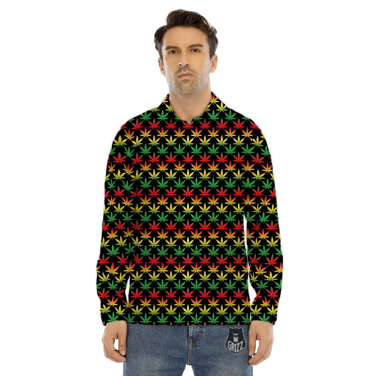 Phoenix Fire On Black Print Pattern Men's Dress Shirts-grizzshop