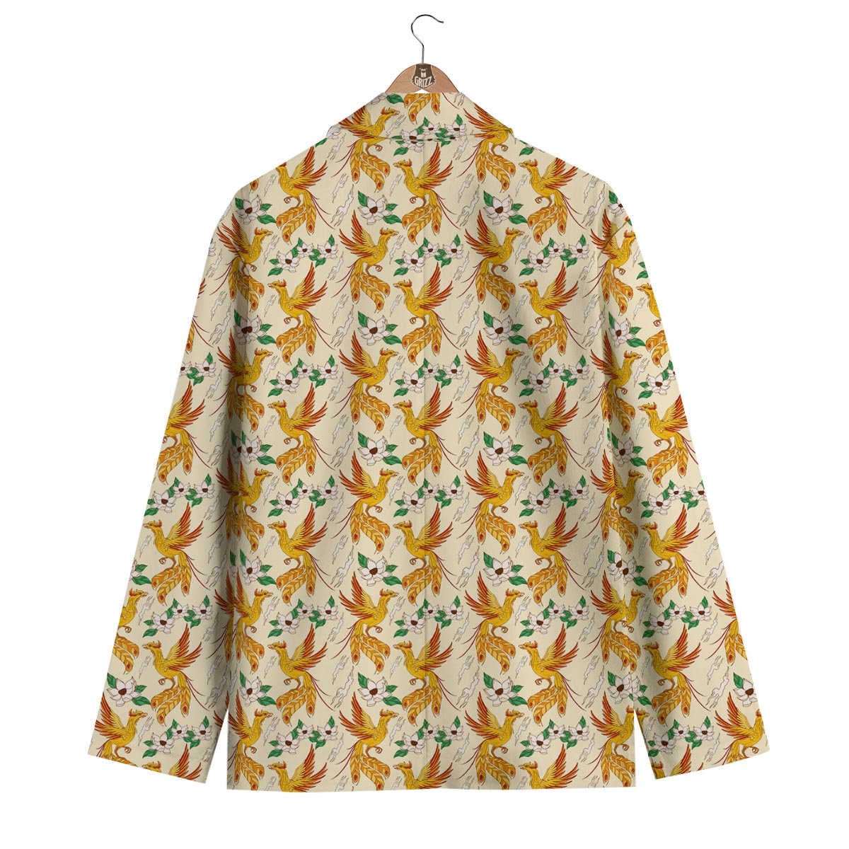 Phoenix Floral Pattern Print Men's Blazer-grizzshop