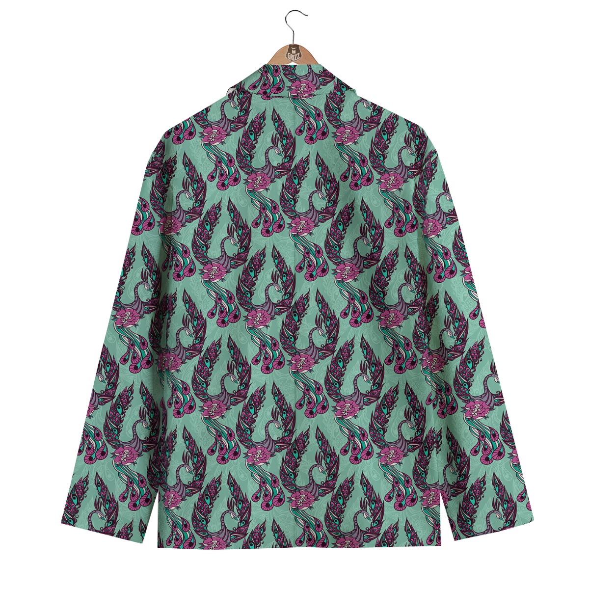 Phoenix Floral Print Pattern Men's Blazer-grizzshop