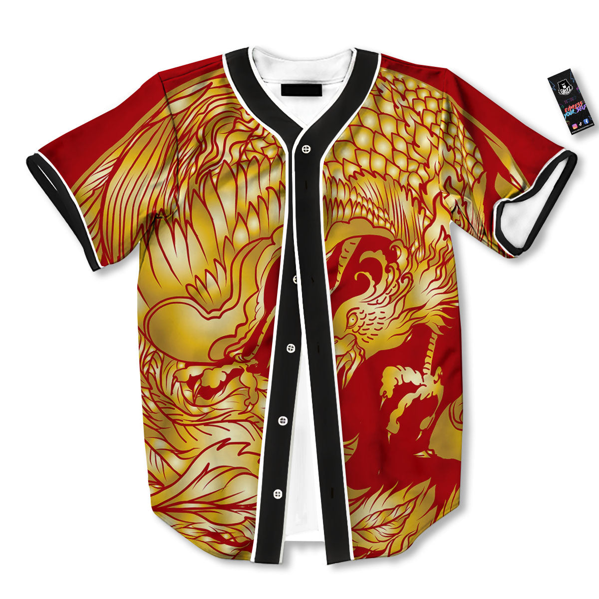 Phoenix Japanese Print Baseball Jersey-grizzshop