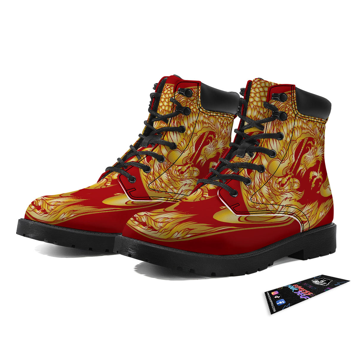Phoenix Japanese Print Boots-grizzshop