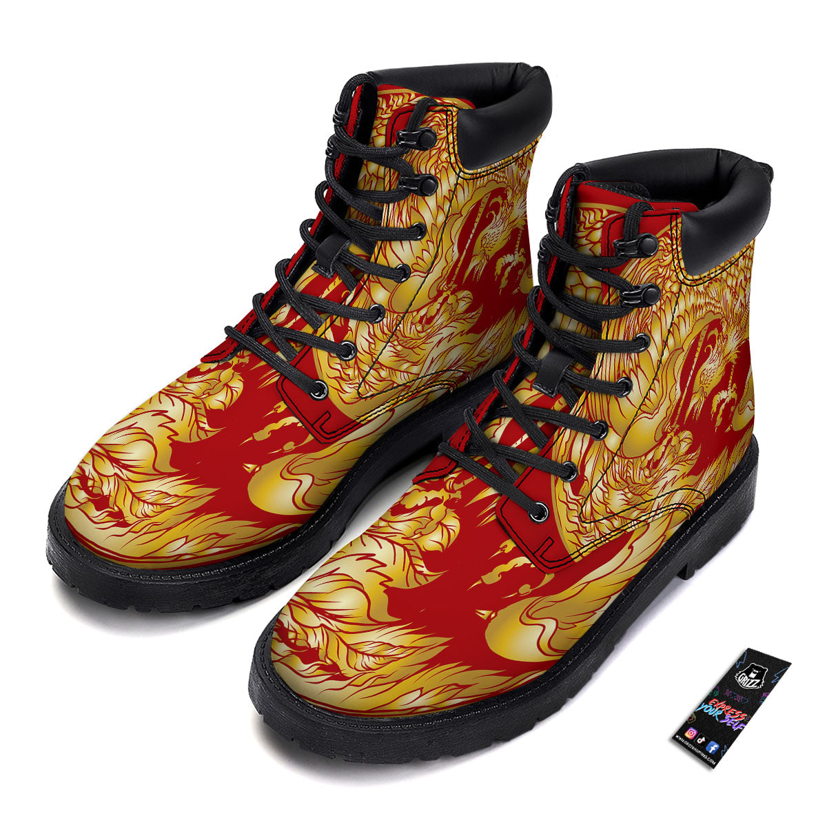 Phoenix Japanese Print Boots-grizzshop