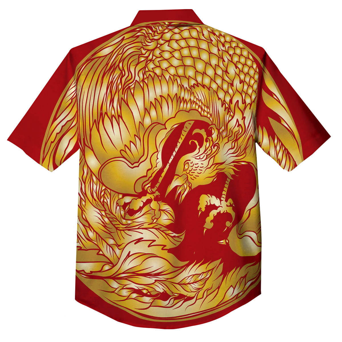 Phoenix Japanese Print Button Up Shirt-grizzshop