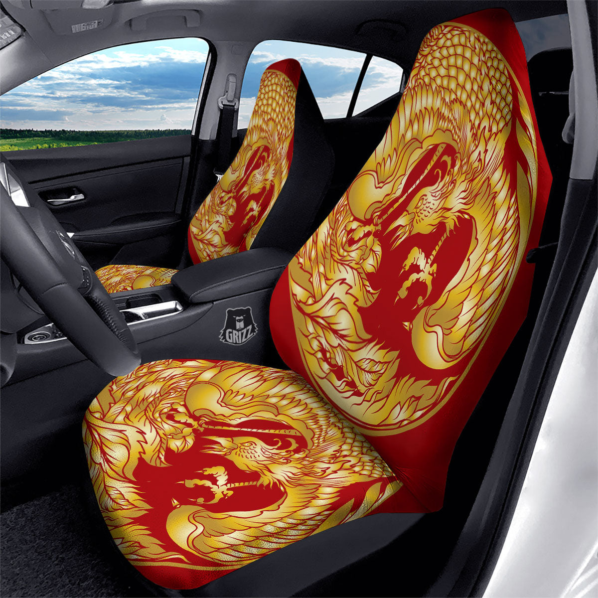Phoenix Japanese Print Car Seat Covers-grizzshop