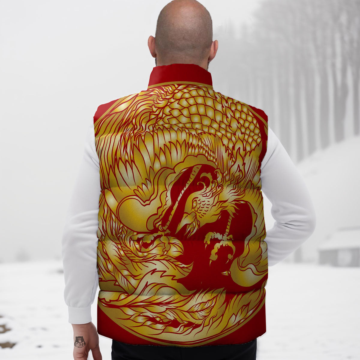 Phoenix Japanese Print Down Vest