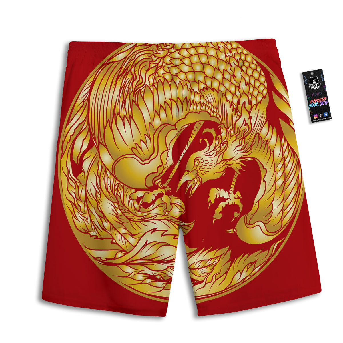 Phoenix Japanese Print Men's Athletic Shorts