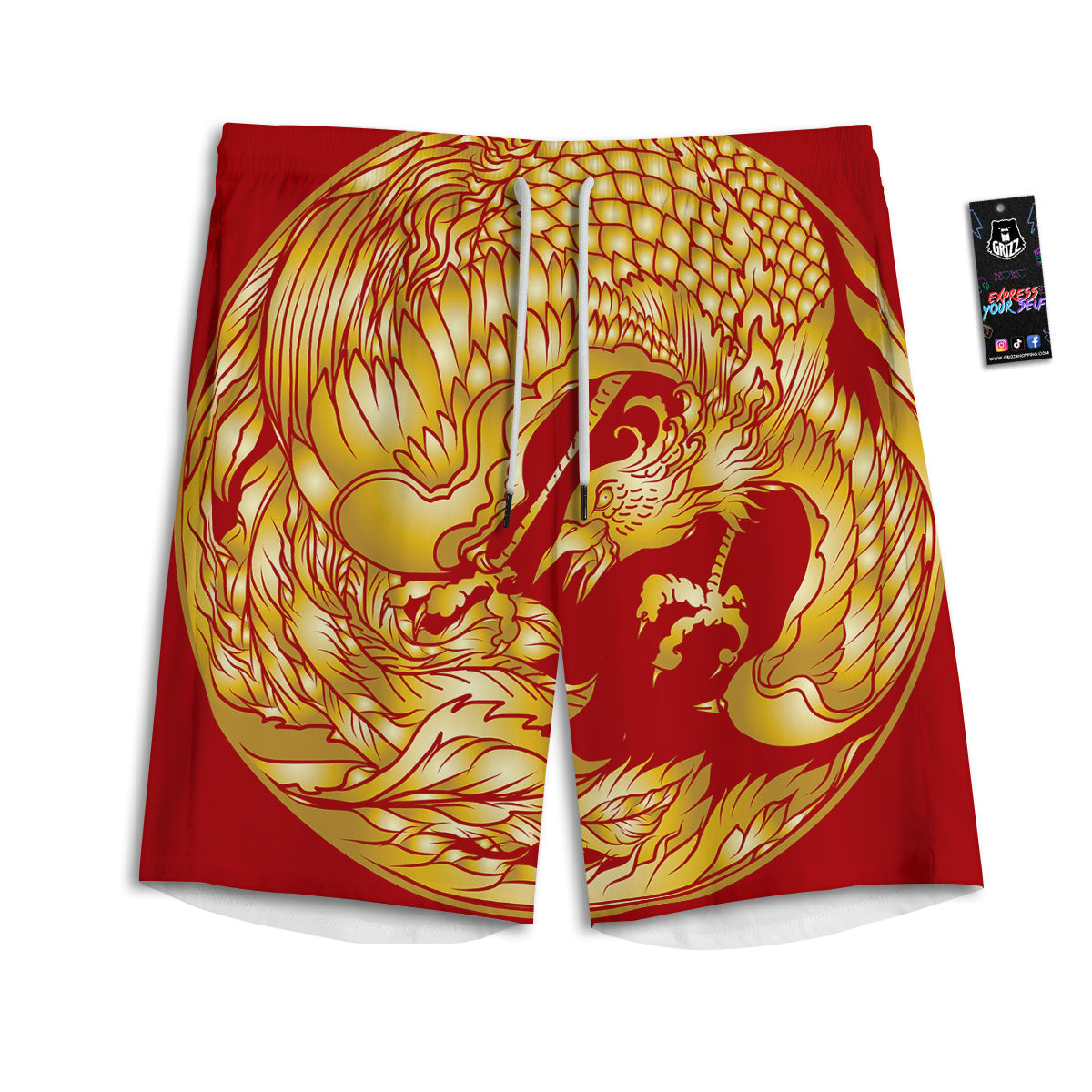 Phoenix Japanese Print Men's Athletic Shorts