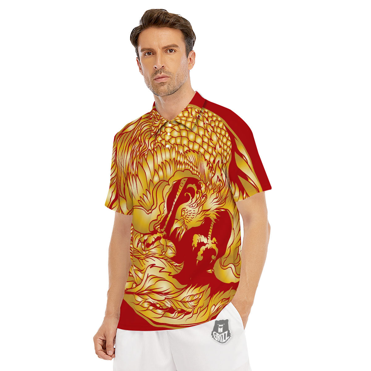 Phoenix Japanese Print Men's Golf Shirts-grizzshop