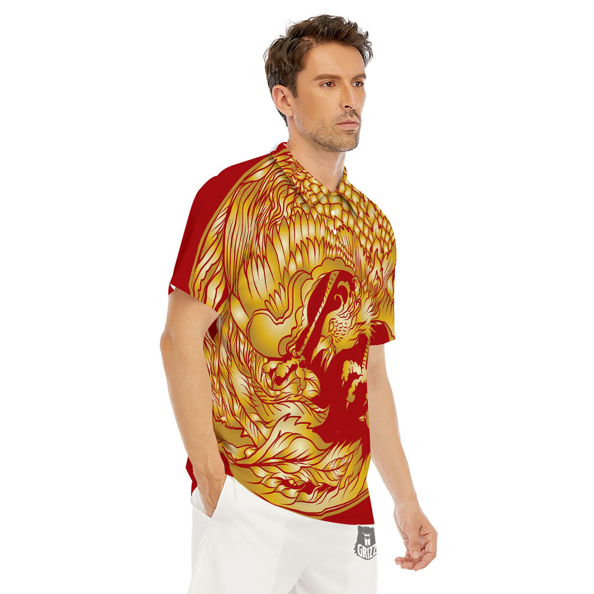Phoenix Japanese Print Men's Golf Shirts-grizzshop