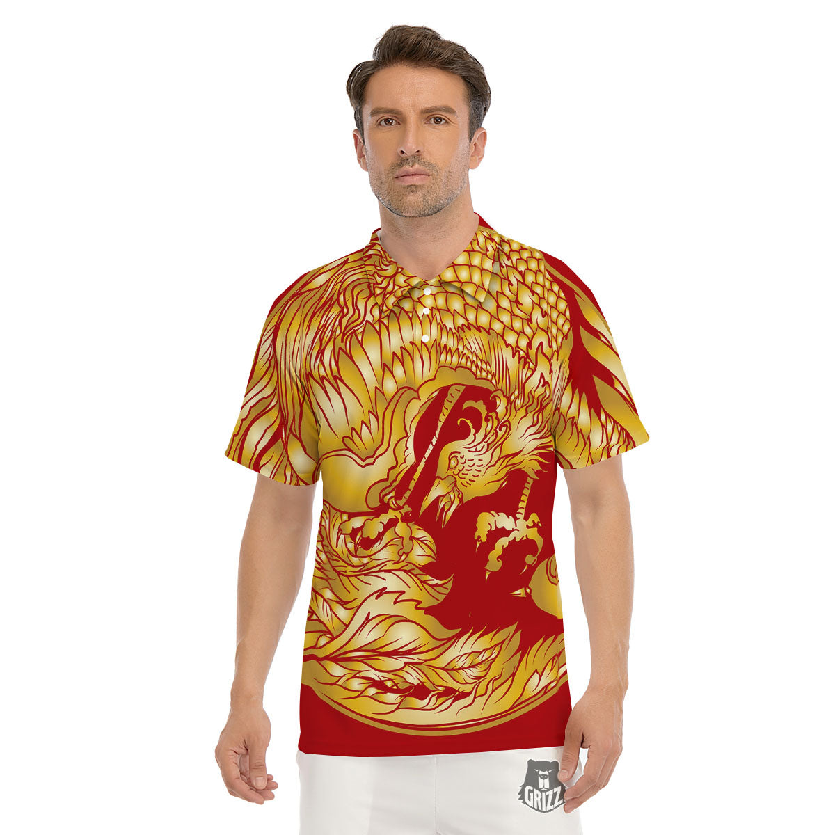 Phoenix Japanese Print Men's Golf Shirts-grizzshop