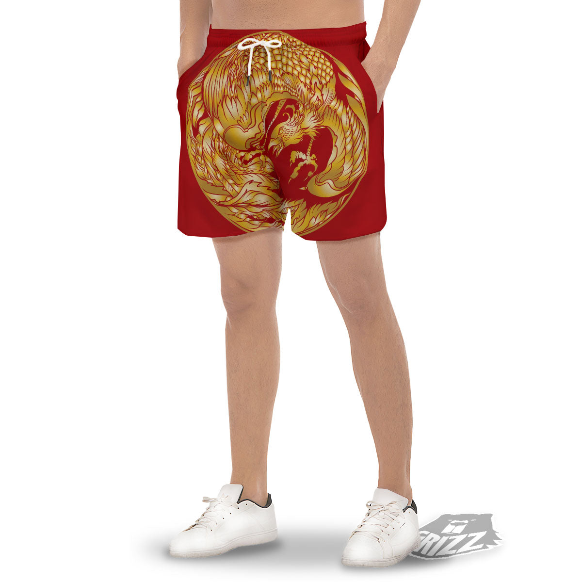 Phoenix Japanese Print Men's Gym Shorts-grizzshop