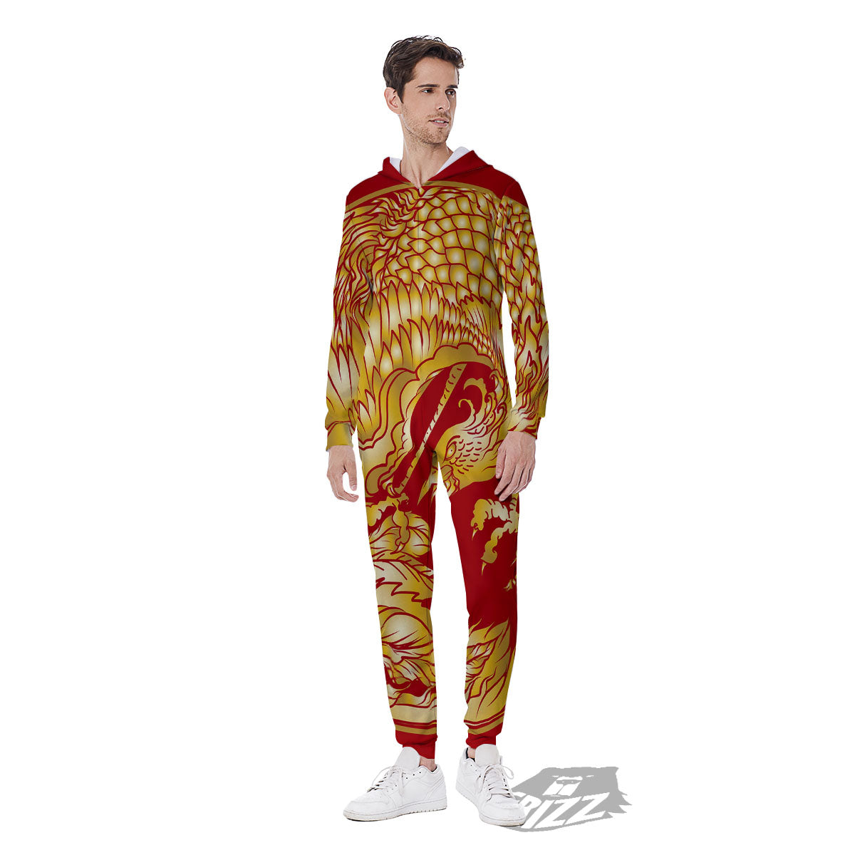 Phoenix Japanese Print Men's Jumpsuit-grizzshop