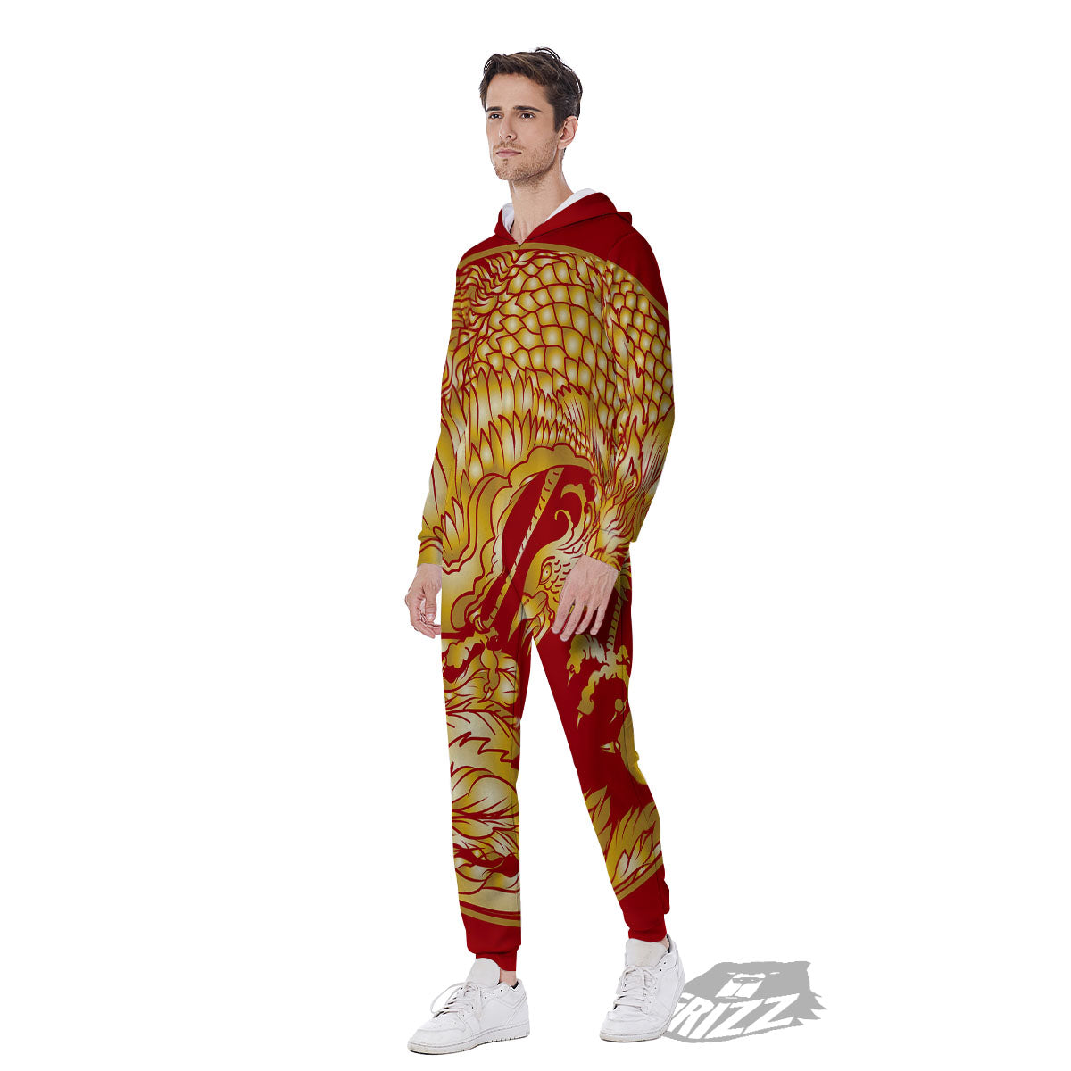 Phoenix Japanese Print Men's Jumpsuit-grizzshop