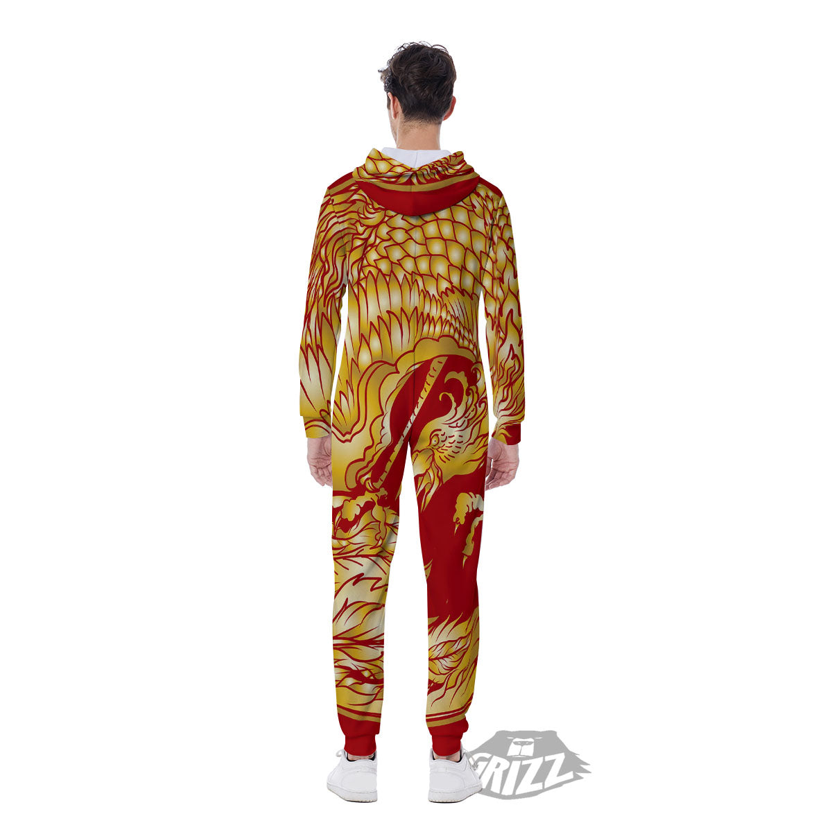Phoenix Japanese Print Men's Jumpsuit-grizzshop