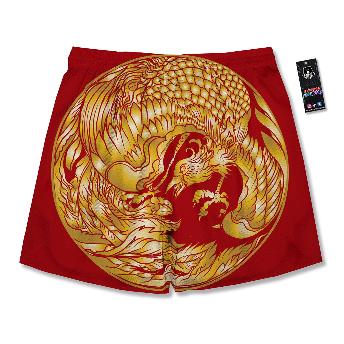 Phoenix Japanese Print Men's Running Shorts-grizzshop