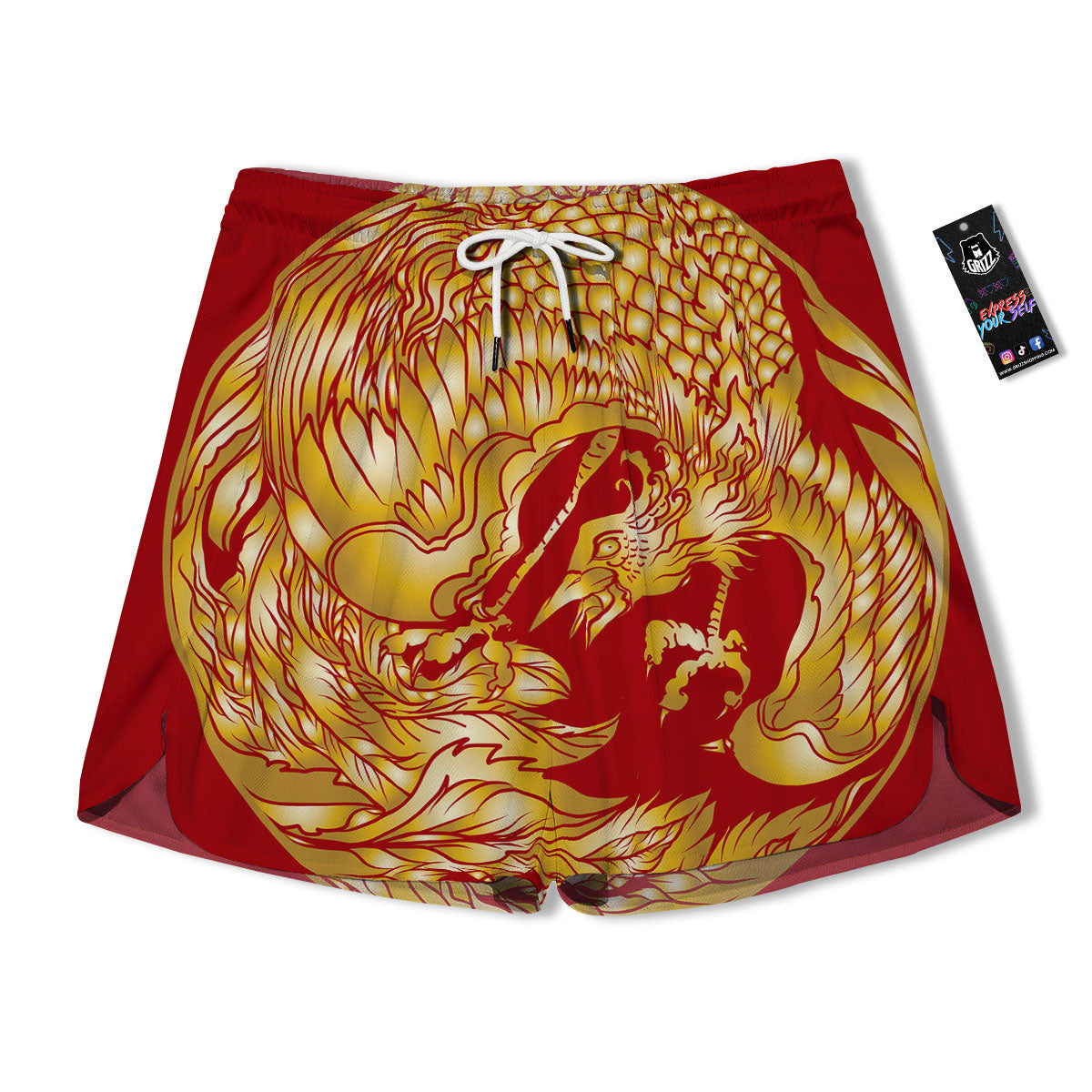Phoenix Japanese Print Men's Running Shorts-grizzshop