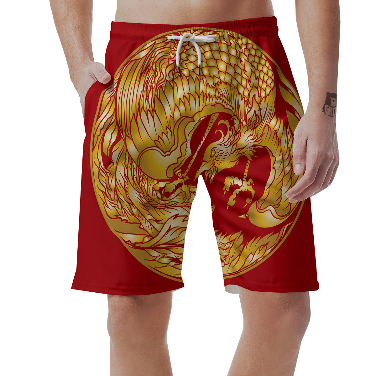 Phoenix Japanese Print Men's Shorts-grizzshop