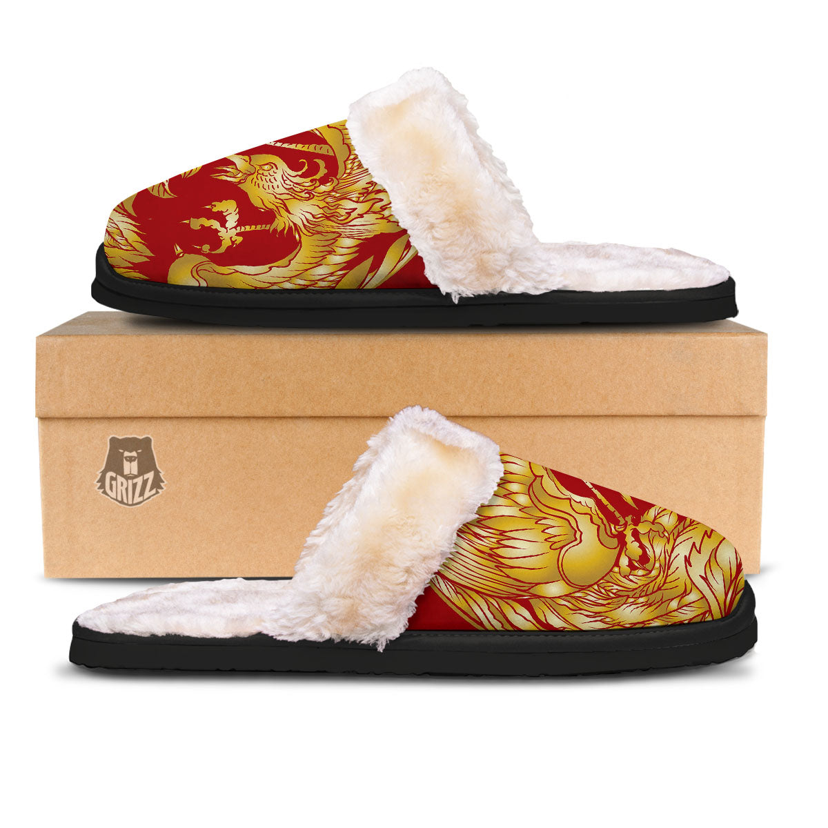 Phoenix Japanese Print Slippers-grizzshop