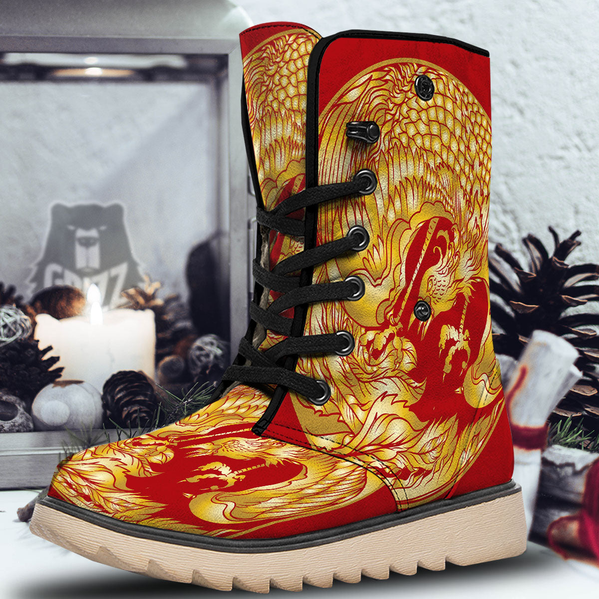 Phoenix Japanese Print Snow Boots-grizzshop