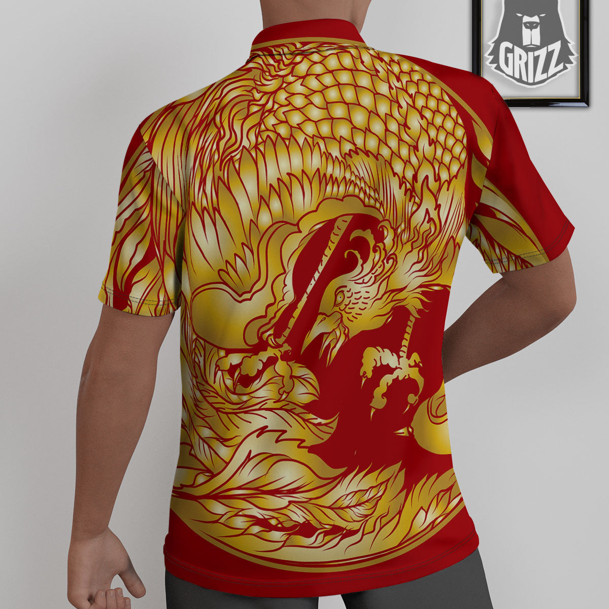 Phoenix Japanese Print Untucked Shirts-grizzshop