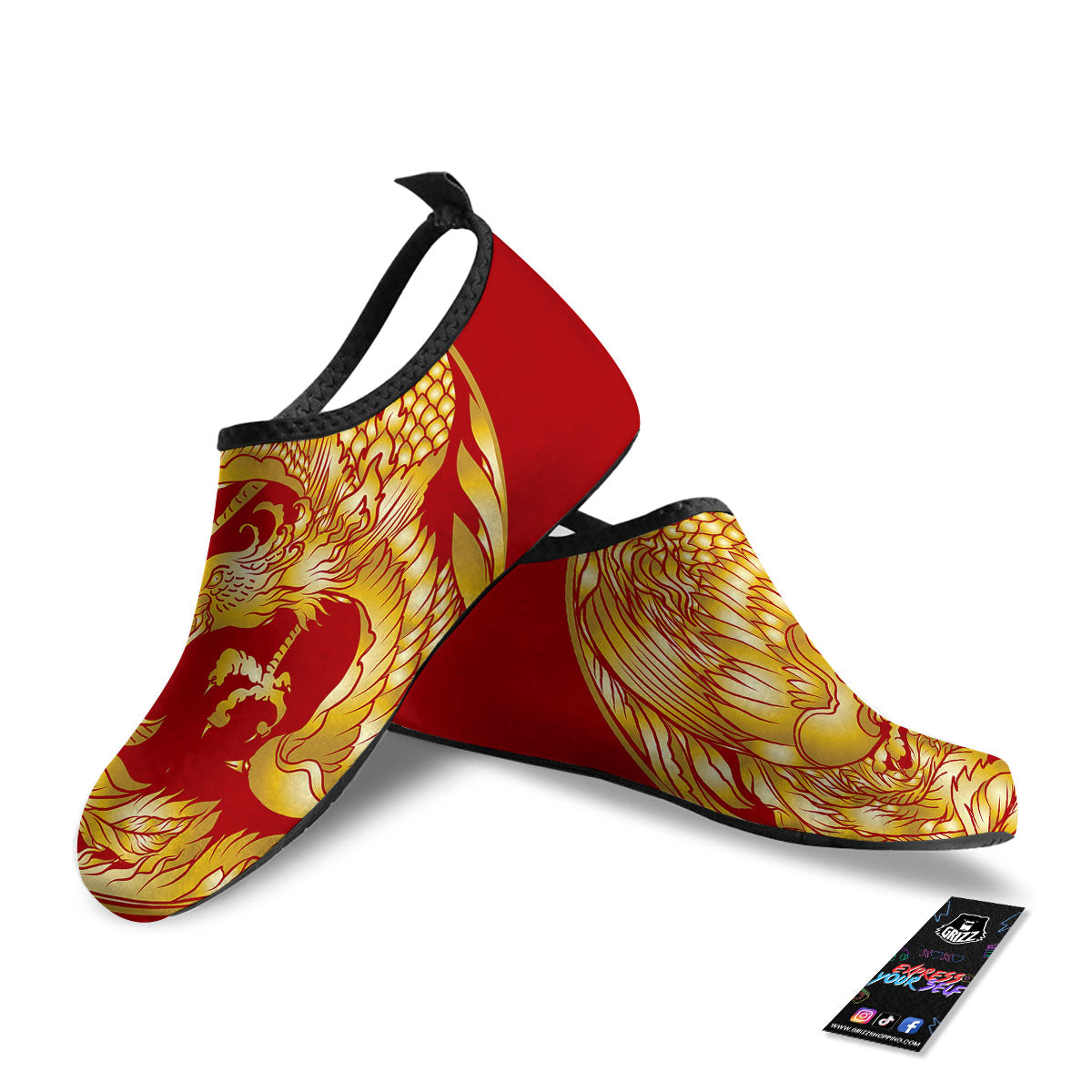 Phoenix Japanese Print Water Shoes-grizzshop