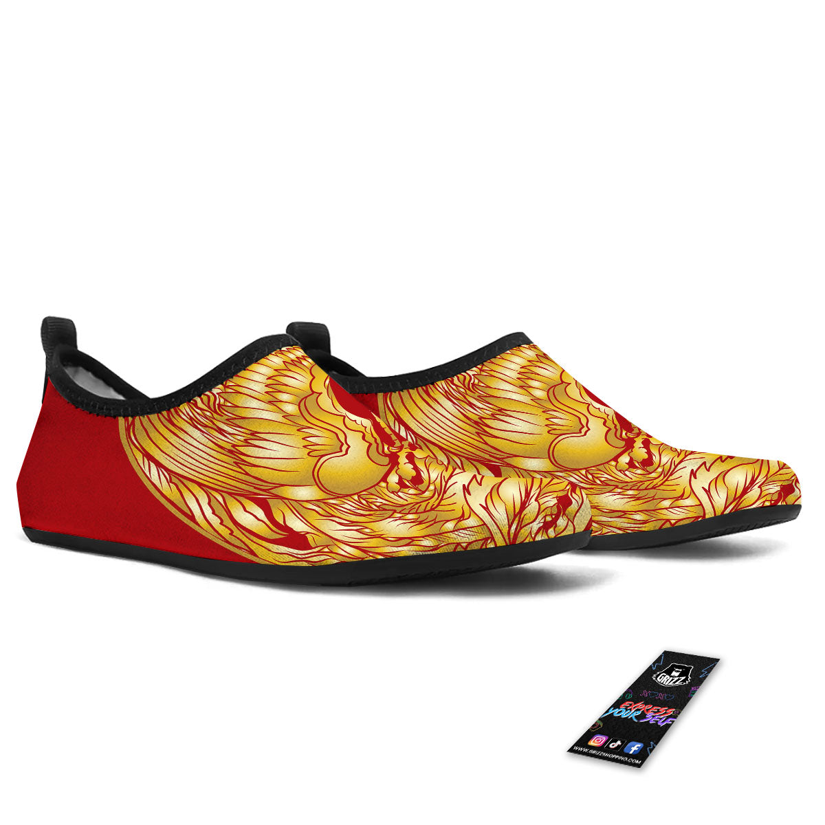 Phoenix Japanese Print Water Shoes-grizzshop