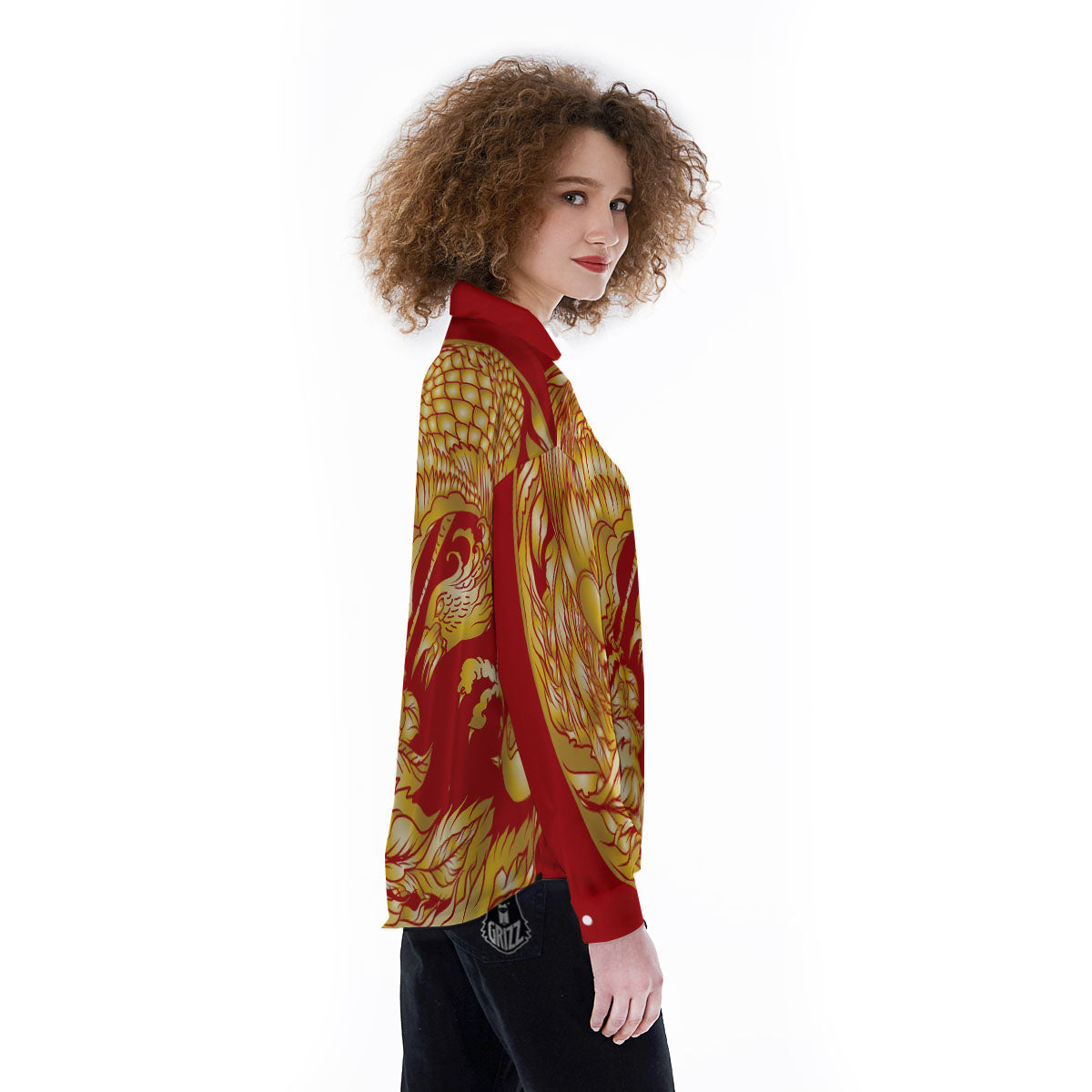 Phoenix Japanese Print Women's Long Sleeve Shirts-grizzshop