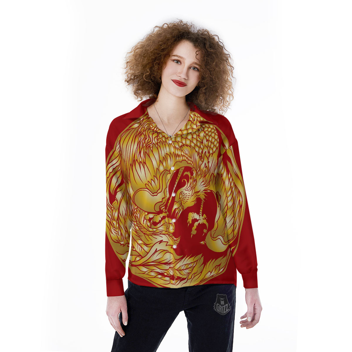 Phoenix Japanese Print Women's Long Sleeve Shirts-grizzshop