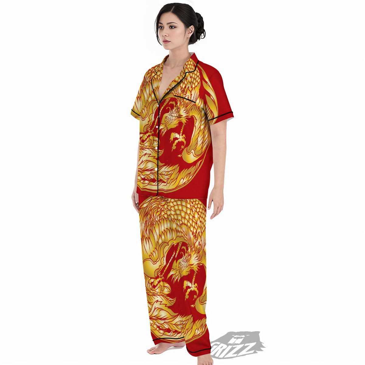 Phoenix Japanese Print Women's Pajamas Set-grizzshop